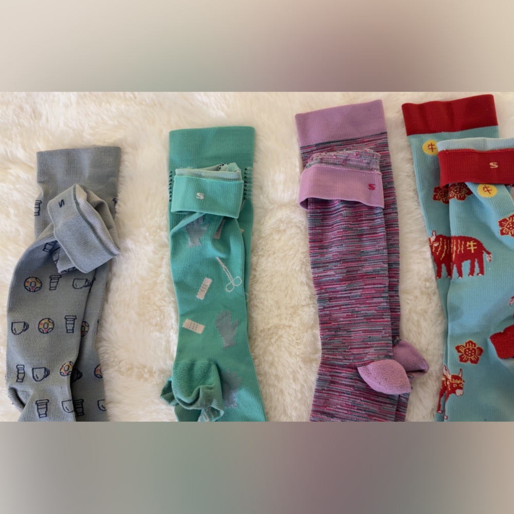 Figs Women's Colorful Socks Set - Gray, Teal, Purple, Red - Picture 2 of 3
